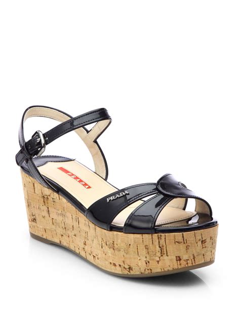 prada cork sandals|prada platform heels.